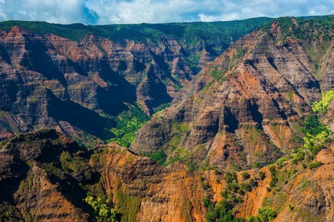Aerial of the Waimea canyon