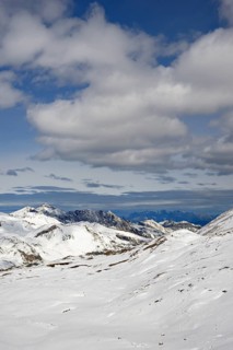 View from the Hochtor to the Glockner group with Schwarzkopf 2765 m