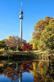 Pond with Florian in autumn