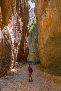 Female hiker in a gorge