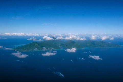 Aerial of the island of Moorea