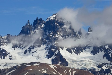 Cerro Castillo with clouds