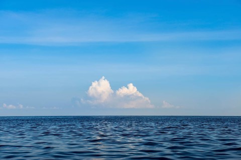 View over blue sea