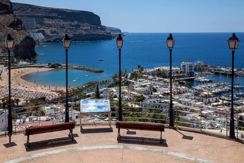 View from Mirador Mogan on marina and coast