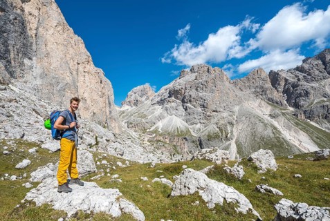Hiker at the Rosengarten-Group Conversion