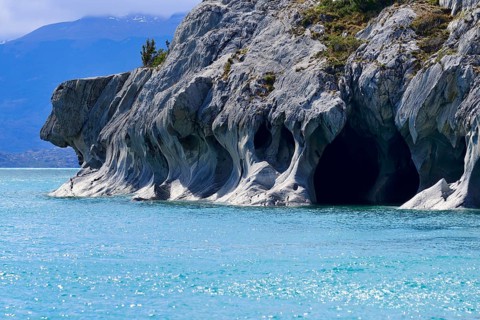 Bizarre rock formations of the marble caves