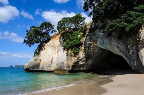 Cave as a entrance to the Cathedral Cove