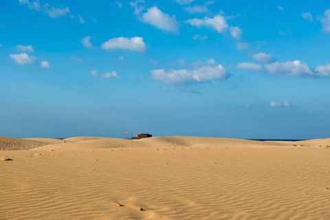 Sand dunes and blue sky