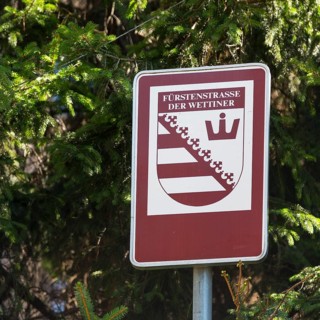 Tourist sign to the Furstenstrasse der Wettiner