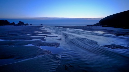 Evening mood at low tide on the beach