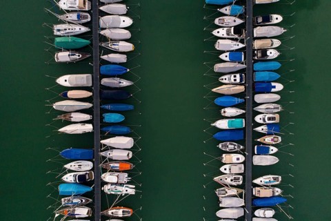 Sailboats in the harbour