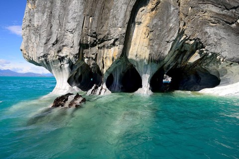 Bizarre rock formations of the marble caves