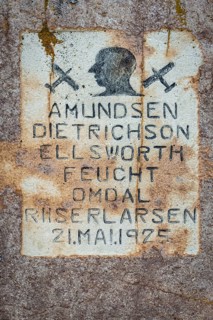 Memorial stone for Amundsen-Ellsworth North Pole Airplane Expedition