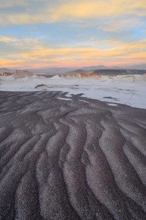 Moonscape of the Campo de Piedra Pomez in the sunset