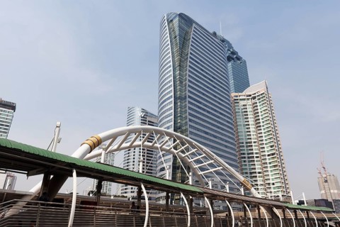 Skyscrapers in the business district Sathon