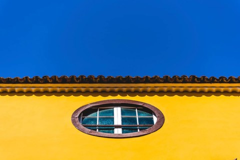 Yellow house facade