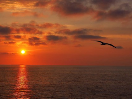 Sunset over the sea