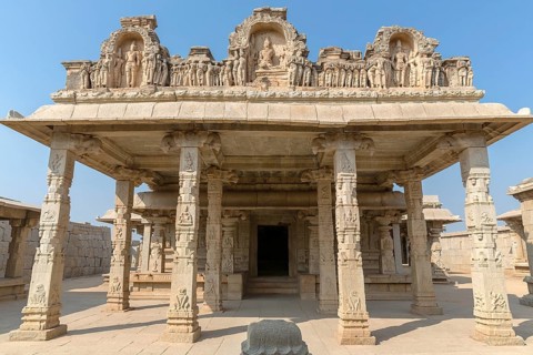 Hazara Rama temple with pillars inside