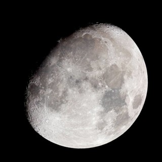 Increasing moon at night