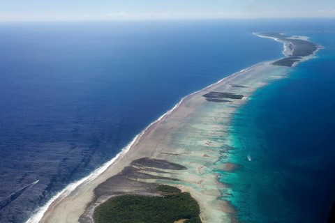 Coral reef with clouds