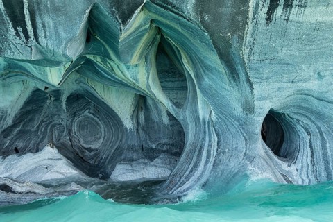 Bizarre rock formations of the marble caves