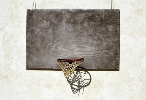 Basketball hoop on a board