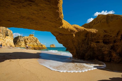 Beach and coloured rocks