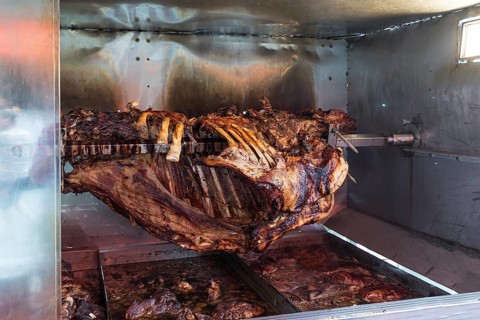 Roasted ox on a skewer