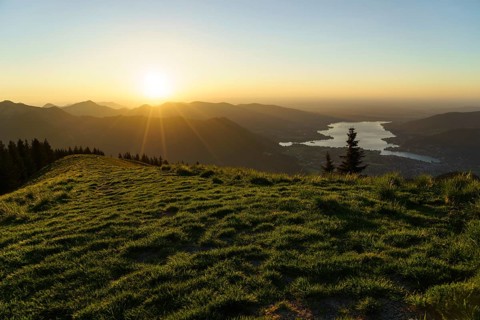 Sunset at the Setzberg above Lake Tegernsee