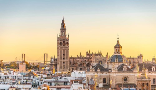 View of La Giralda and Iglesia del Salvador