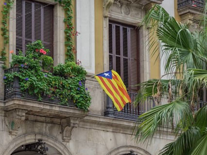 Catalan flag at the window