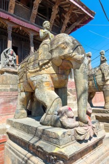 Ganesh Shrine with stone elephants as guard