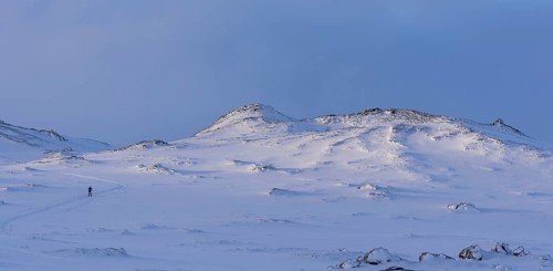 Cross-country skiing trail in the Blafjoll ski area