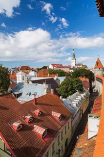 View over town with St. Olaf's Church