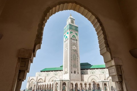 View from the archway to Hassan II Mosque
