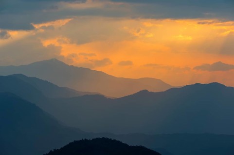 Sunrise over the Himalaya range