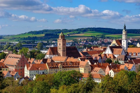 Old town with Liebfrauenmunster and Heilig Kreuz monastery