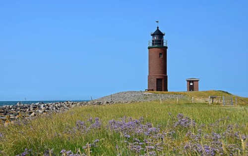 Lighthouse Nordermarsch on the Hallig Langeness