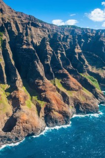 Aerial of the rugged Na Pali Coast