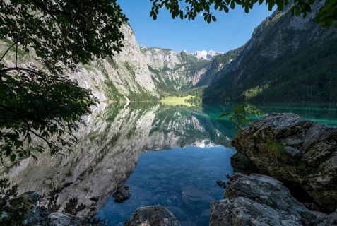 Lake Obersee with water reflection