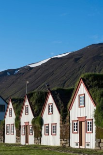 Old icelandic turf houses Laufas