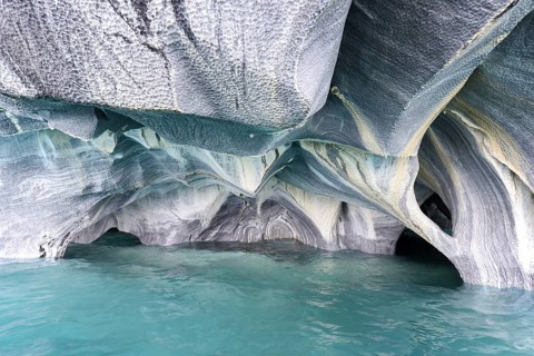 Skurile marble rock in the Capilla de Marmol