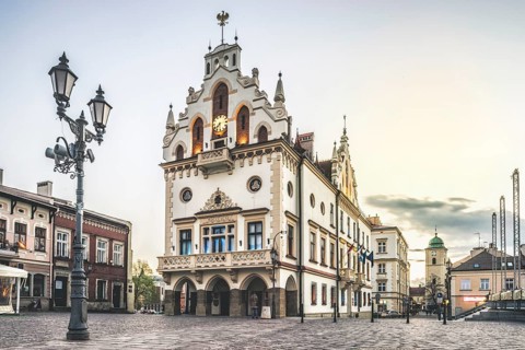 Historic city hall in the center
