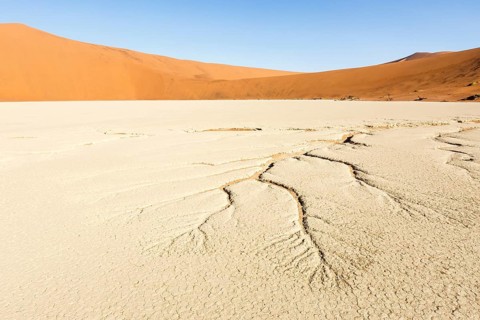 Water veins in the dry soil