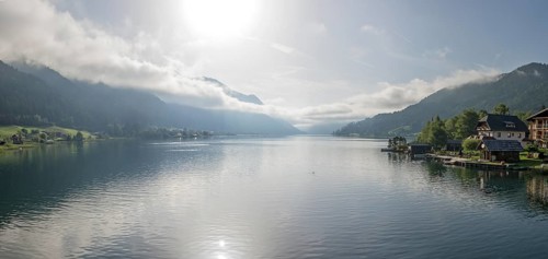 View over lake Weissensee