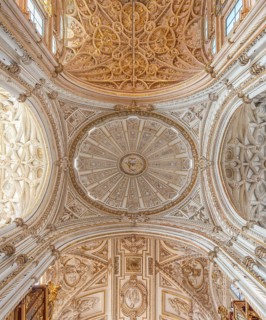 Vaulted ceiling decorated with stucco and gold