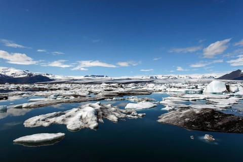 Small icebergs in glacial lake