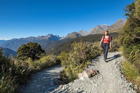 Female hiker on the Key Summit Trail