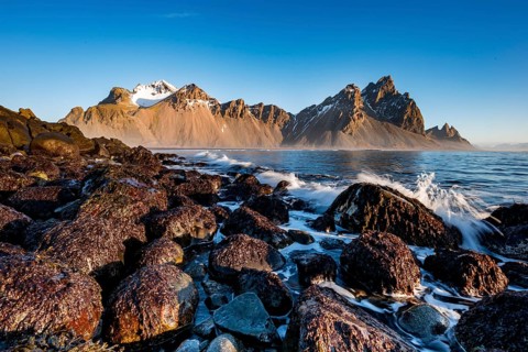 Waves beat on the coast