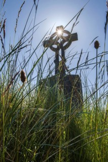 Celtic cross in the high grass